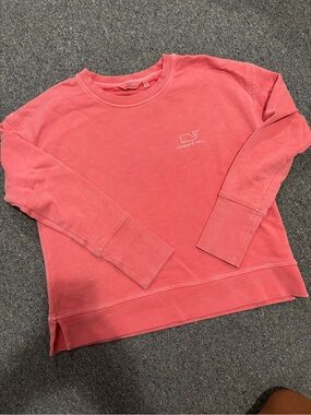 Vineyard Vines Coral Pink Whale Logo Pullover